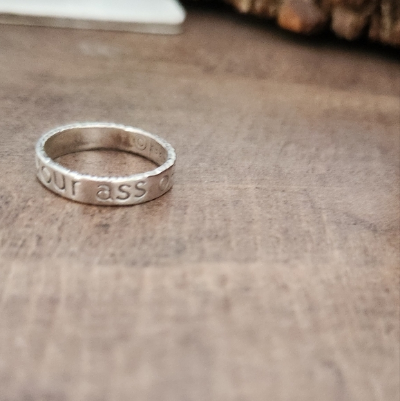 Sterling Silver "Dance Your A** Off" Engraved Ring Size 6.25 - Picture 7 of 9